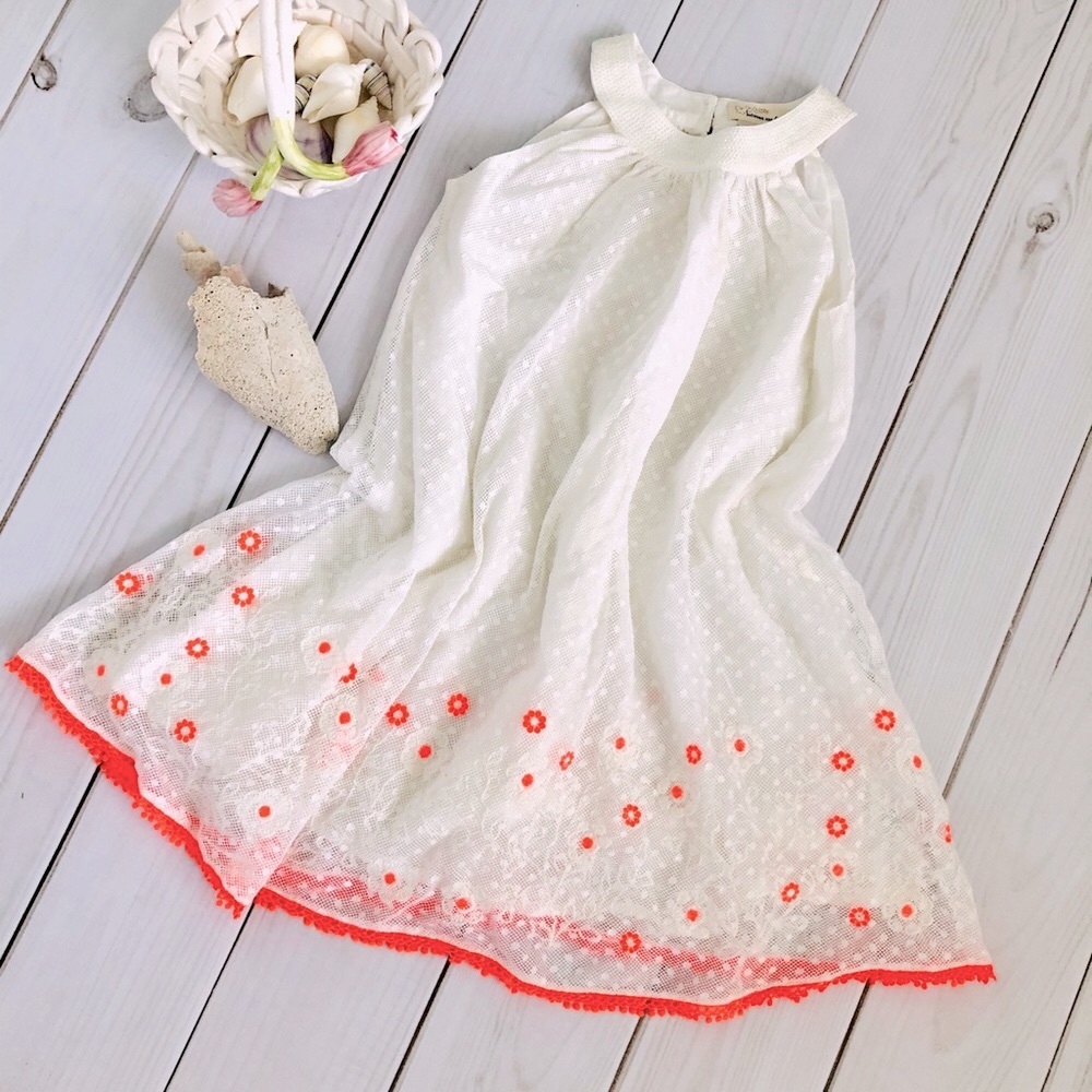 NWOT Cotton Lace Overlay Swing Dress
